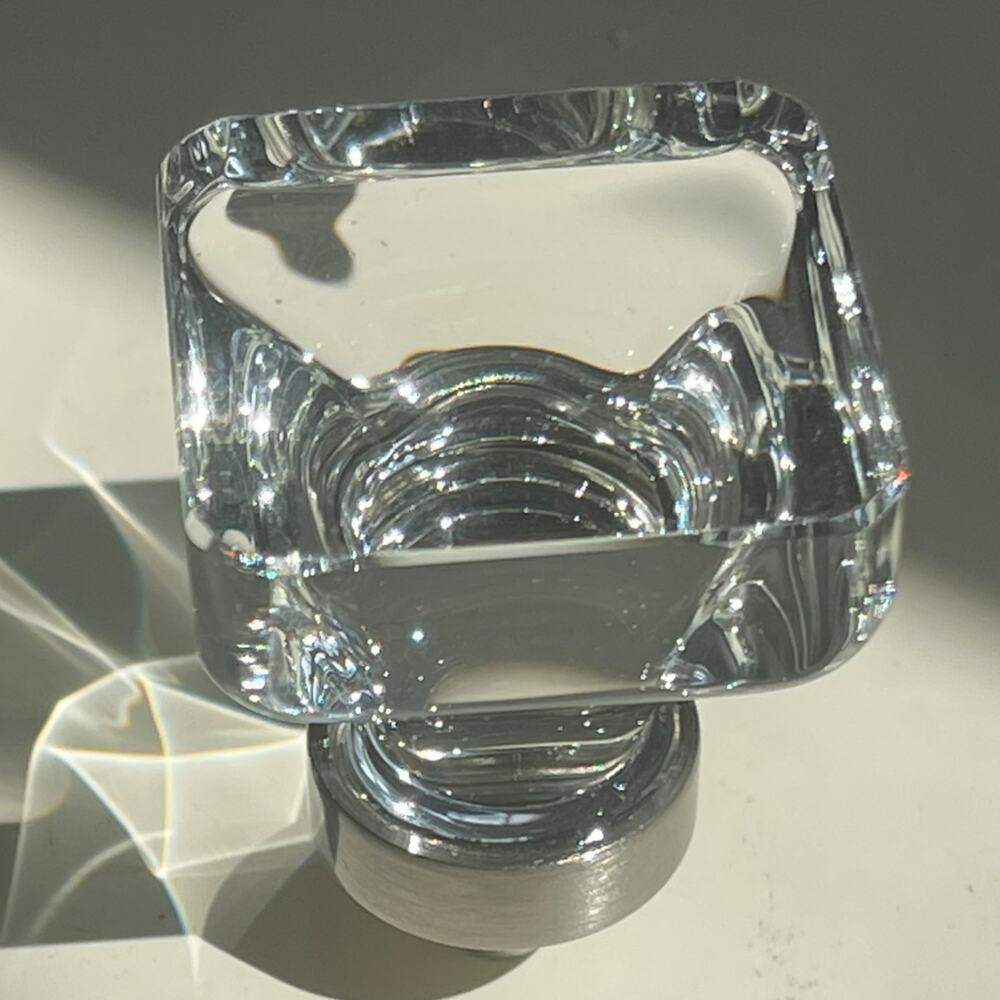 NWT Emtek ASSA ABLOY Lido Crystal Knob, 1-3/8" 86403 US 15 Satin Nickel Finish